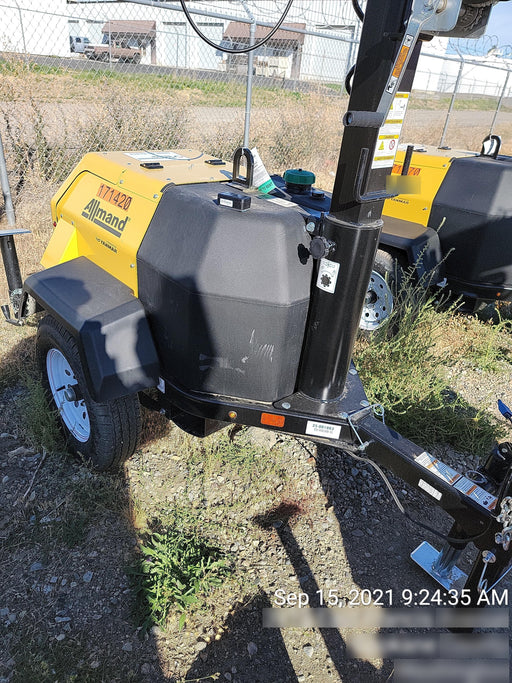 2021 Allmand NLV3GR (4) LED Light Fixture 350W, 23' Vertical Mast, 3kW Prime, Towable, Deep Sea L401, Leveling Jacks, Yanmar T4F 5.8hp