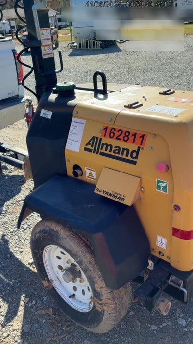 2021 Allmand NLV3GR (4) LED Light Fixture 350W, 23' Vertical Mast, 3kW Prime, Towable, Deep Sea L401, Leveling Jacks, Yanmar T4F 5.8hp