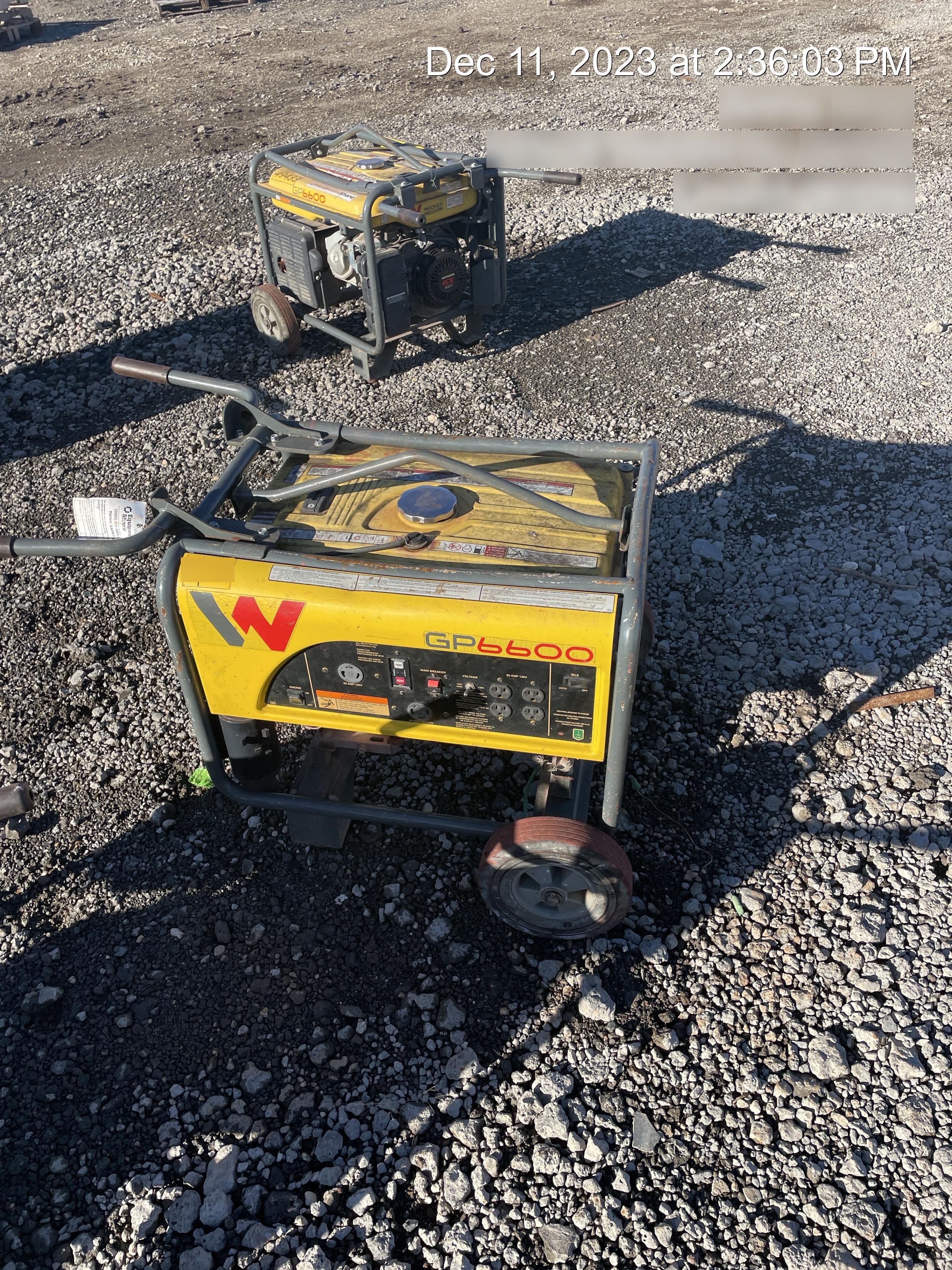2020 Wacker Neuson GP6600A GP6600A GENERATOR,EPA, NON-CSA, WHEEL KIT