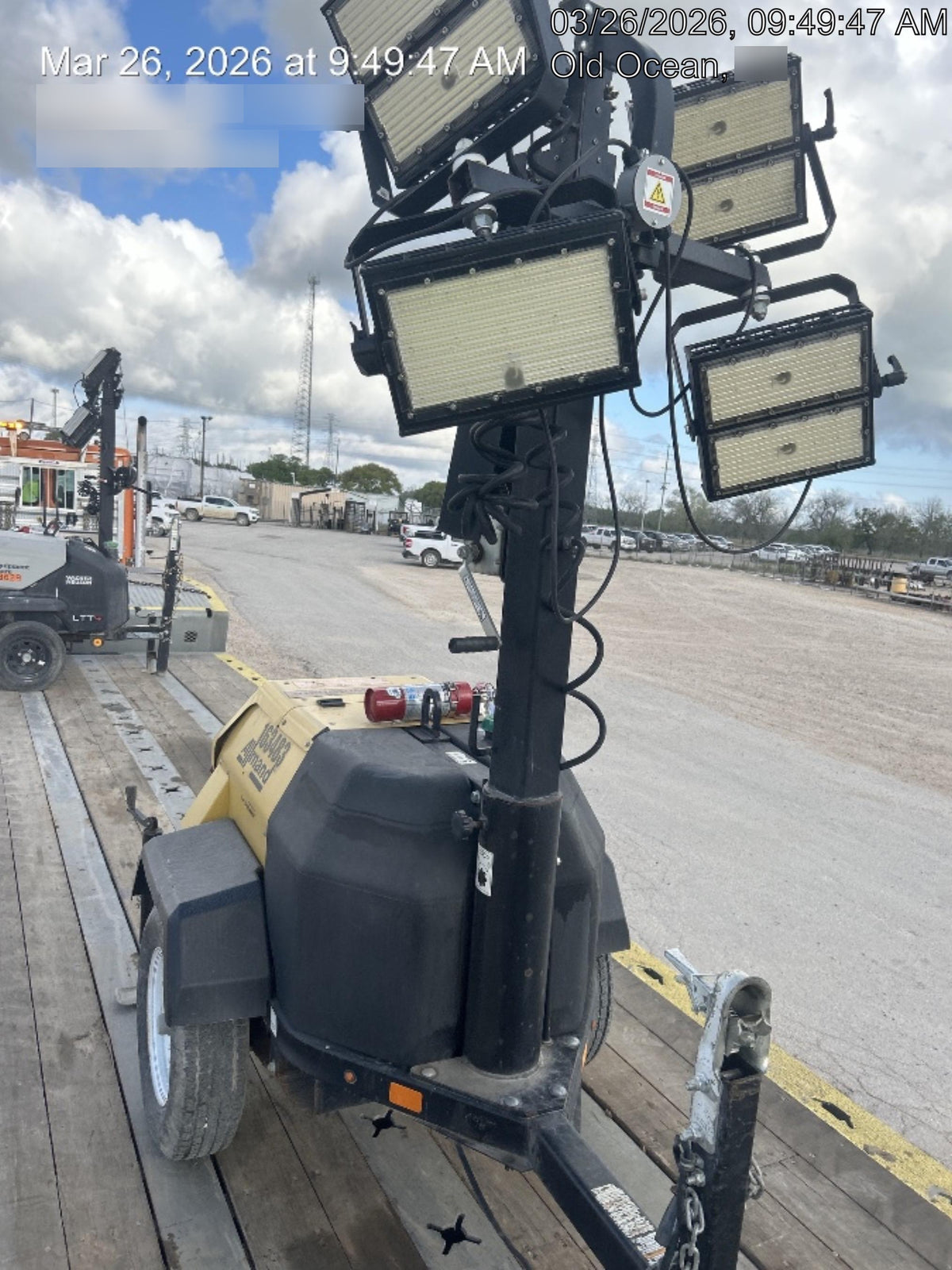 2021 Allmand NLV3GR (4) LED Light Fixture 350W, 23' Vertical Mast, 3kW Prime, Towable, Deep Sea L401, Leveling Jacks, Yanmar T4F 5.8hp
