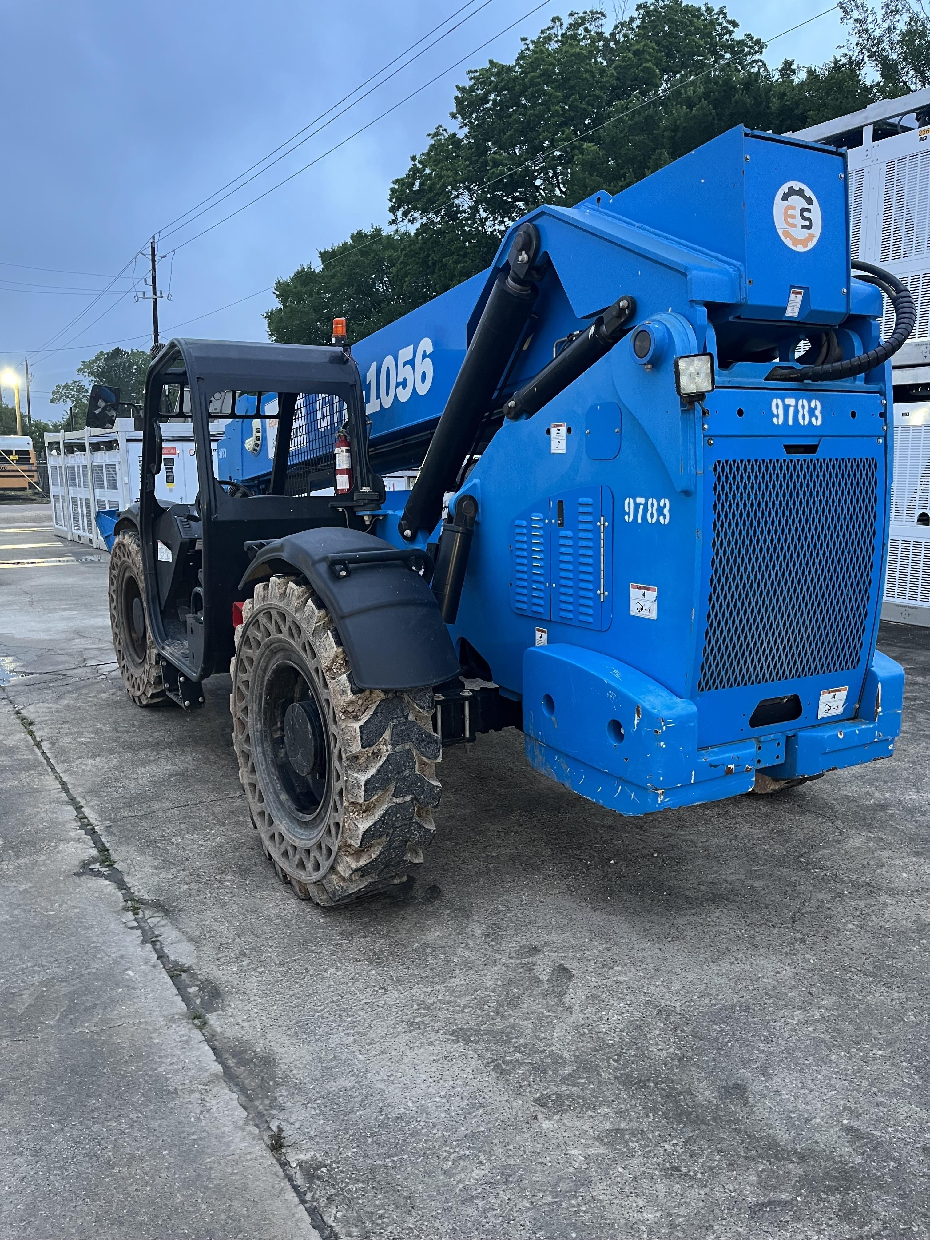 2018 Genie GTH-1056 Genie GTH-1056 w/Open ROPS, Solid Tires, Work Light/Beacon, 60" Carriage and Forks