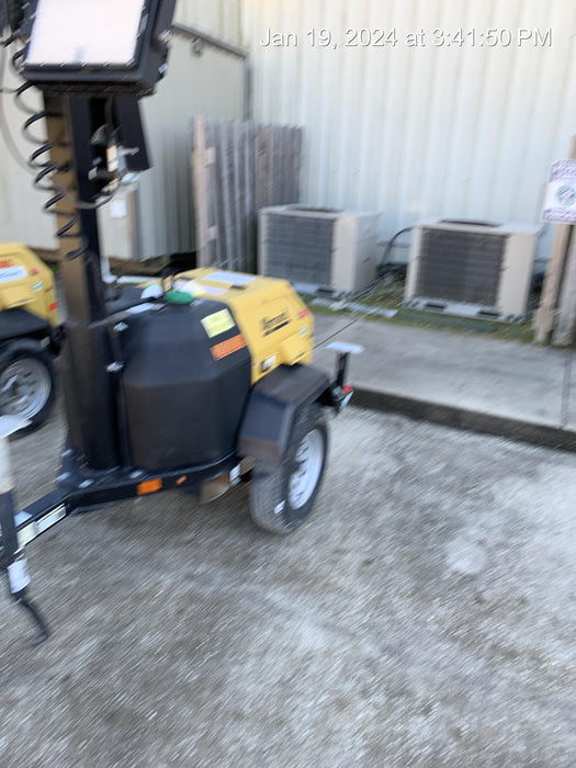 2022 Allmand NLV3GR (4) LED Light Fixture 350W, 23' Vertical Mast, 3kW Prime, Towable, Deep Sea L401, Leveling Jacks, Yanmar T4F 5.8hp