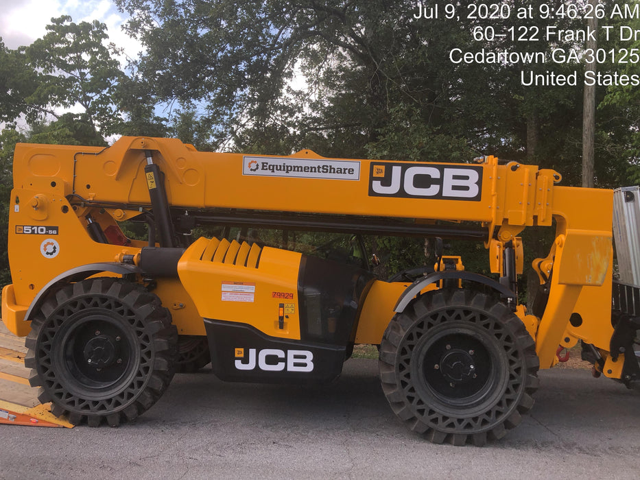2020 JCB 510-56 Canopy, Solid Tires, Work Lights, Beacon, Aux Hydraulics, Back up Alarm, Lifting Eye, ES Decals