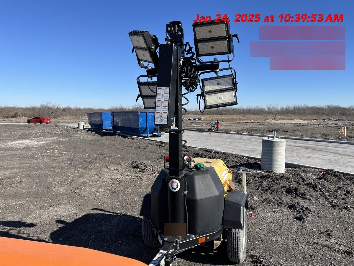 2022 Allmand NLV3GR (4) LED Light Fixture 350W, 23' Vertical Mast, 3kW Prime, Towable, ES Decals, T3
