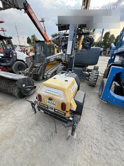 2022 Allmand NLV3GR (4) LED Light Fixture 350W, 23' Vertical Mast, 3kW Prime, Towable, ES Decals, T3