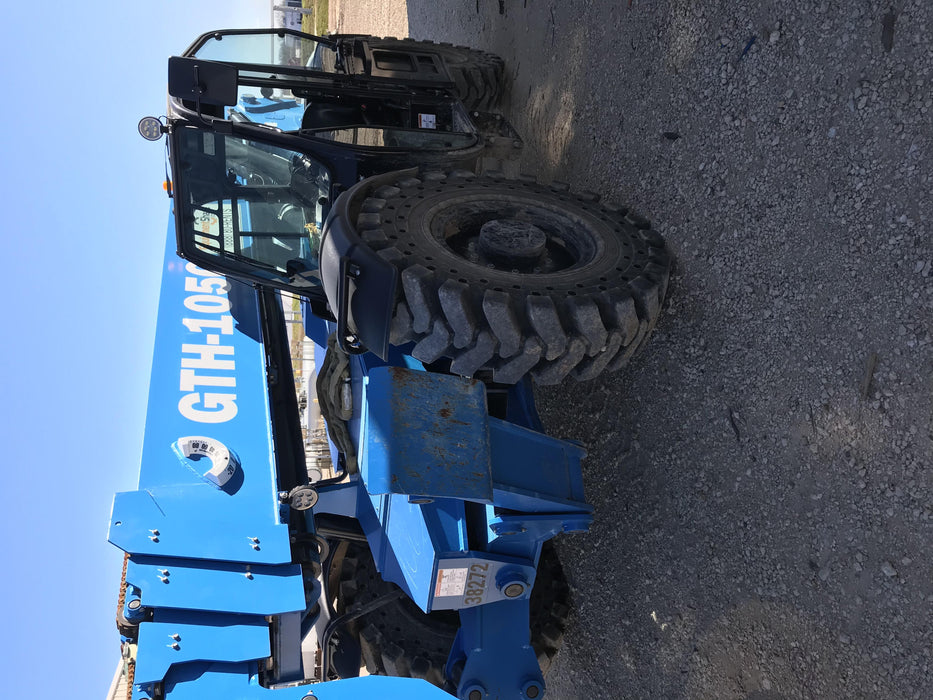 2019 Genie GTH-1056 Cab/Heat/AC, Solid RT Tires, LED Work Lights, Beacon 60" QA Carriage, 60" Forks