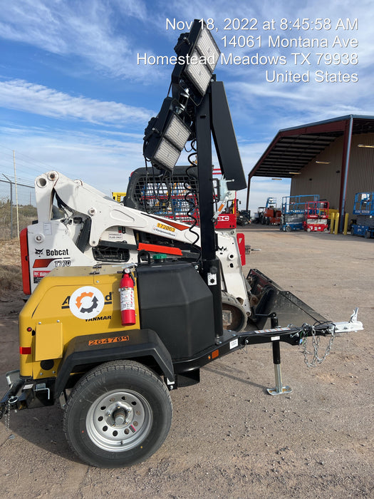 2022 Allmand NLV3GR (4) LED Light Fixture 350W, 23' Vertical Mast, 3kW Prime, Towable, ES Decals, T3