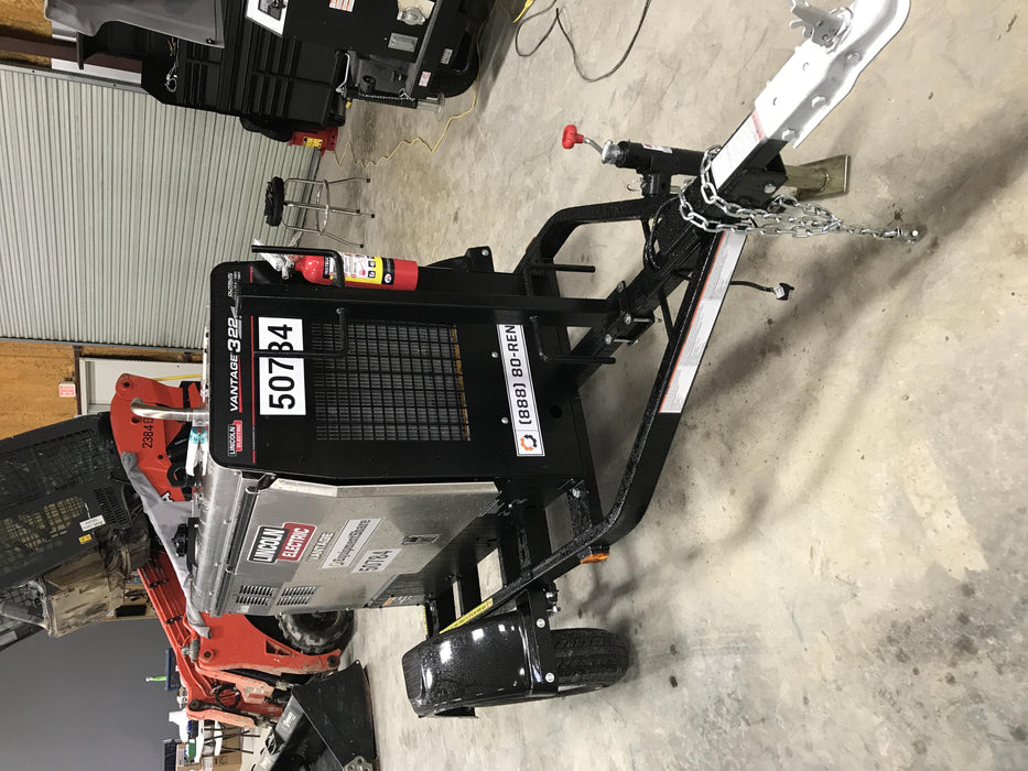 2019 Lincoln Electric Vantage 322 Welder Ready-Pak 3, Two wheel trailer, Fender and Light kit, Cable Rack
