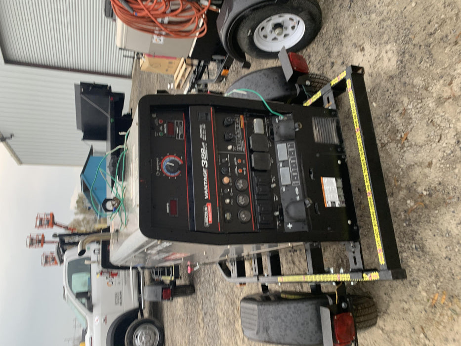 2019 Lincoln Electric Vantage 322 Welder Ready-Pak 3, Two wheel trailer, Fender and Light kit, Cable Rack