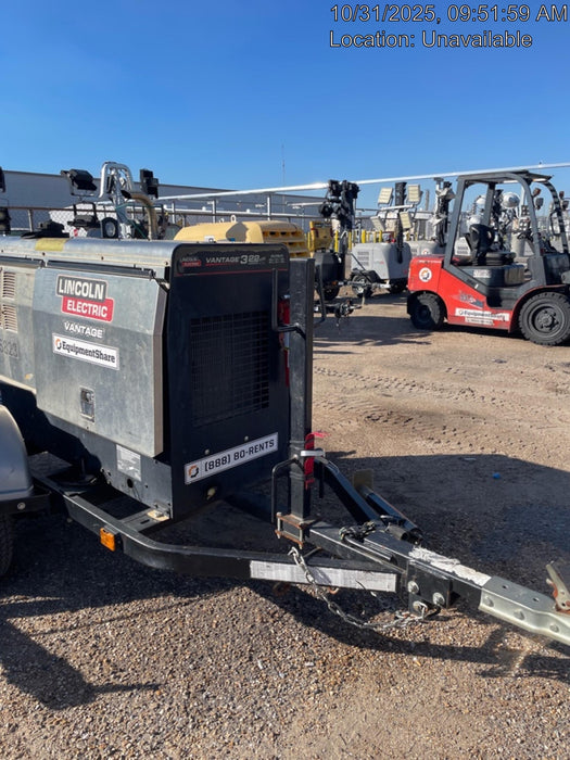 2020 Lincoln Electric Vantage 322 Welder Ready-Pak 3, w/ GPS & Decals (includes trailer, cable rack, fender light kit)