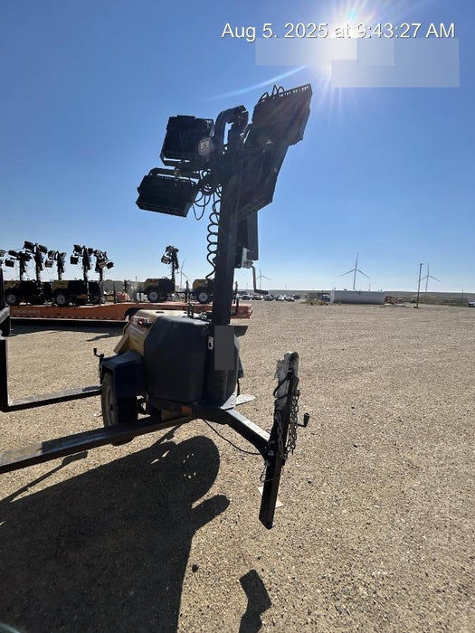 2021 Allmand NLV3GR (4) LED Light Fixture 350W, 23' Vertical Mast, 3kW Prime, Towable, Deep Sea L401, Leveling Jacks, Yanmar T4F 5.8hp