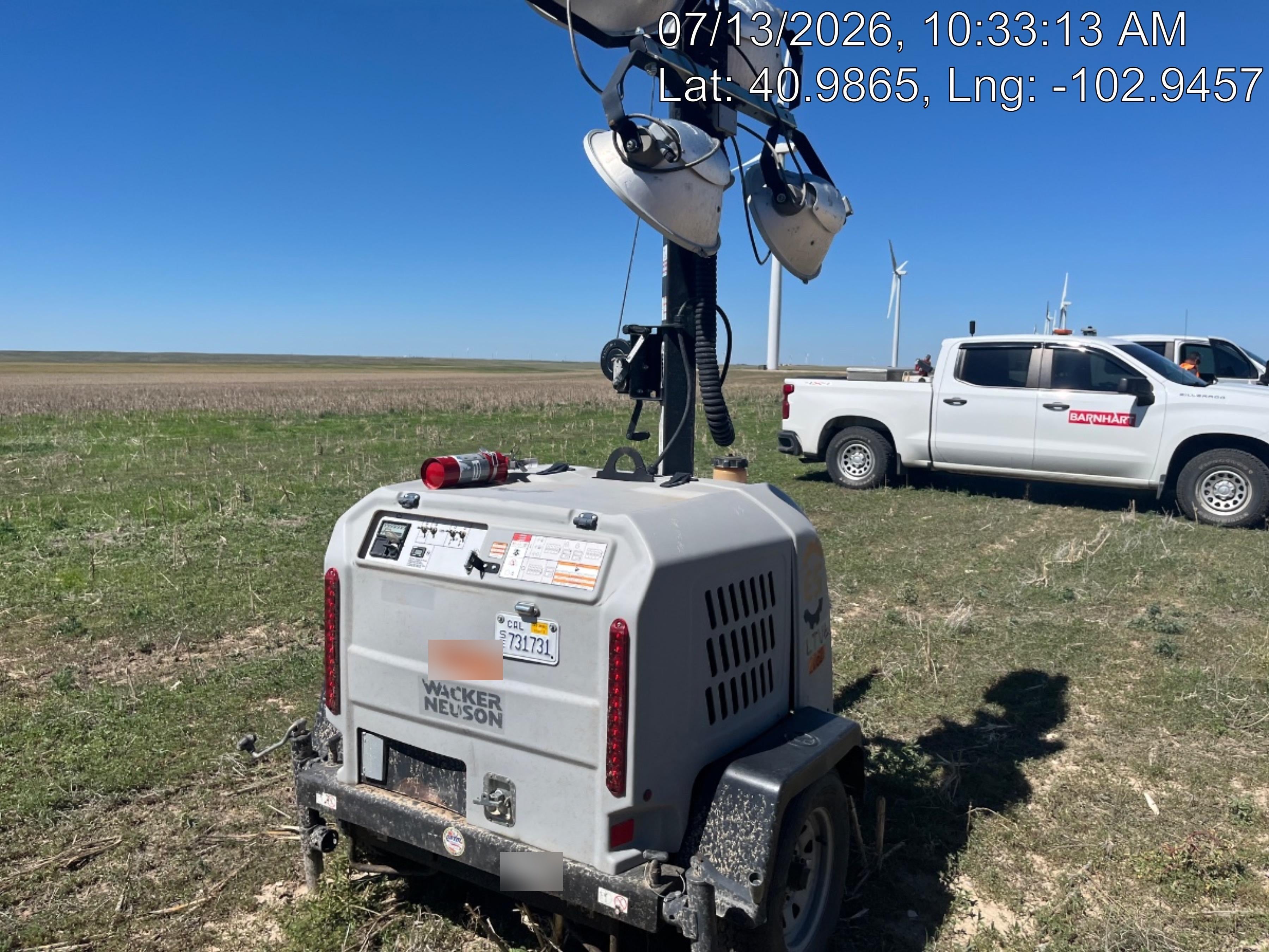 2018 Wacker Neuson LTV6L-MH Wacker Neuson LTV6L Mobile Light Tower w/Fuel Level Sensor Installed