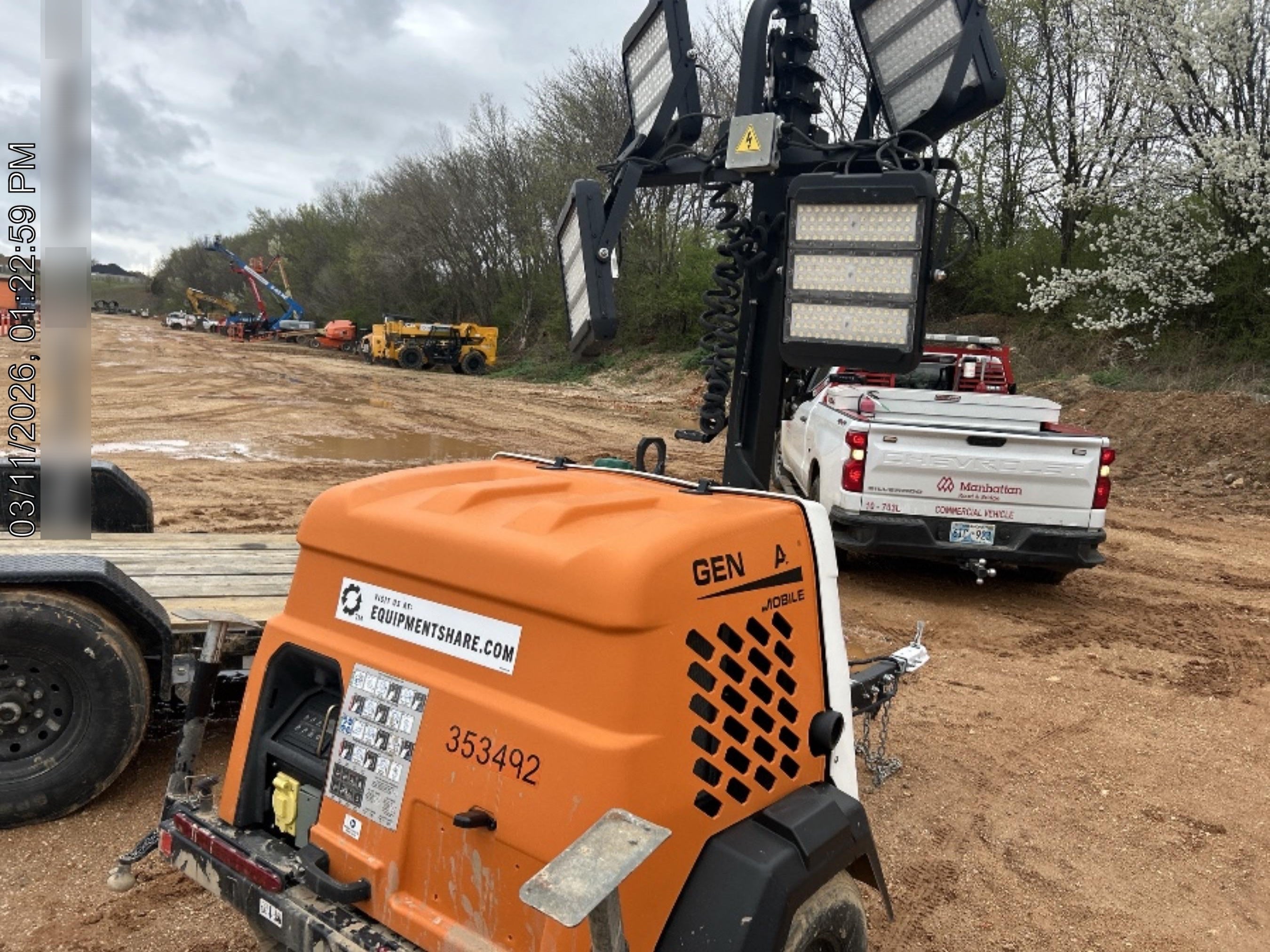 2023 Generac MLT2 Diesel, Flex Switch 120V Input, Powerzone Controller, (4) 320W LED Lights, 4kW Generator, 39.9 Gal Fuel Tank, 2" Ball, T3