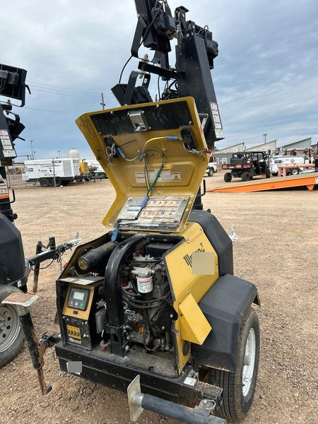 2022 Allmand NLV3GR (4) LED Light Fixture 350W, 23' Vertical Mast, 3kW Prime, Towable, Deep Sea L401, Leveling Jacks, Yanmar T4F 5.8hp