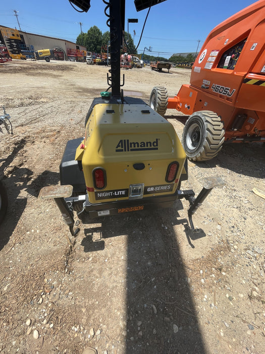 2022 Allmand NLV3GR (4) LED Light Fixture 350W, 23' Vertical Mast, 3kW Prime, Towable, Deep Sea L401, Leveling Jacks, Yanmar T4F 5.8hp