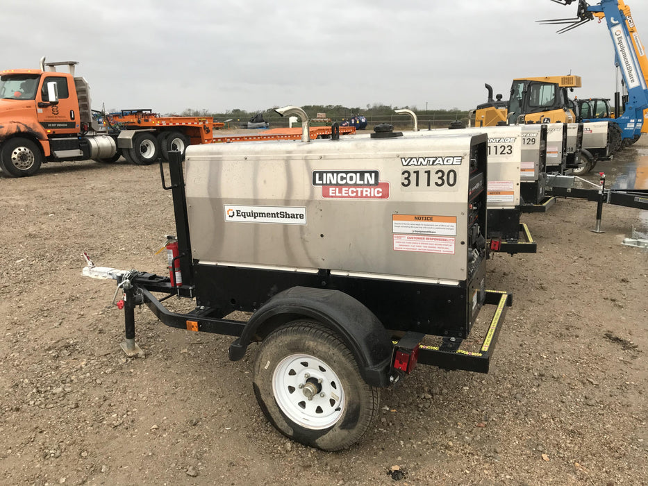 2019 Lincoln Electric Vantage 322 Welder Ready-Pak 3, Two wheel trailer, Fender and Light kit, Cable Rack