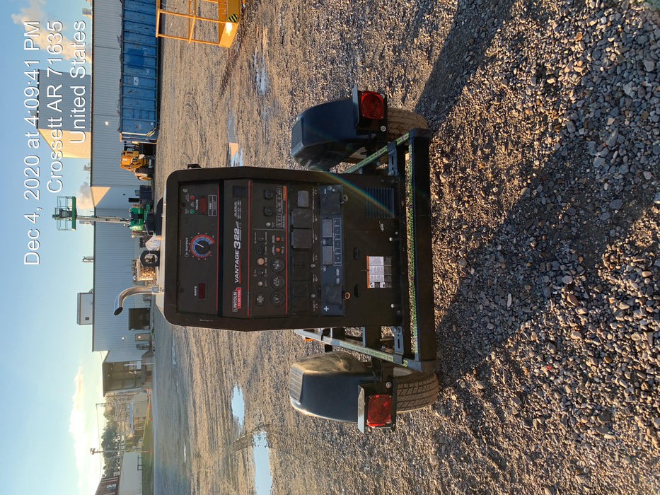 2019 Lincoln Electric Vantage 322 Ready-Pak 3, Two Wheel Trailer, Fender and Light Kit, Cable Rack