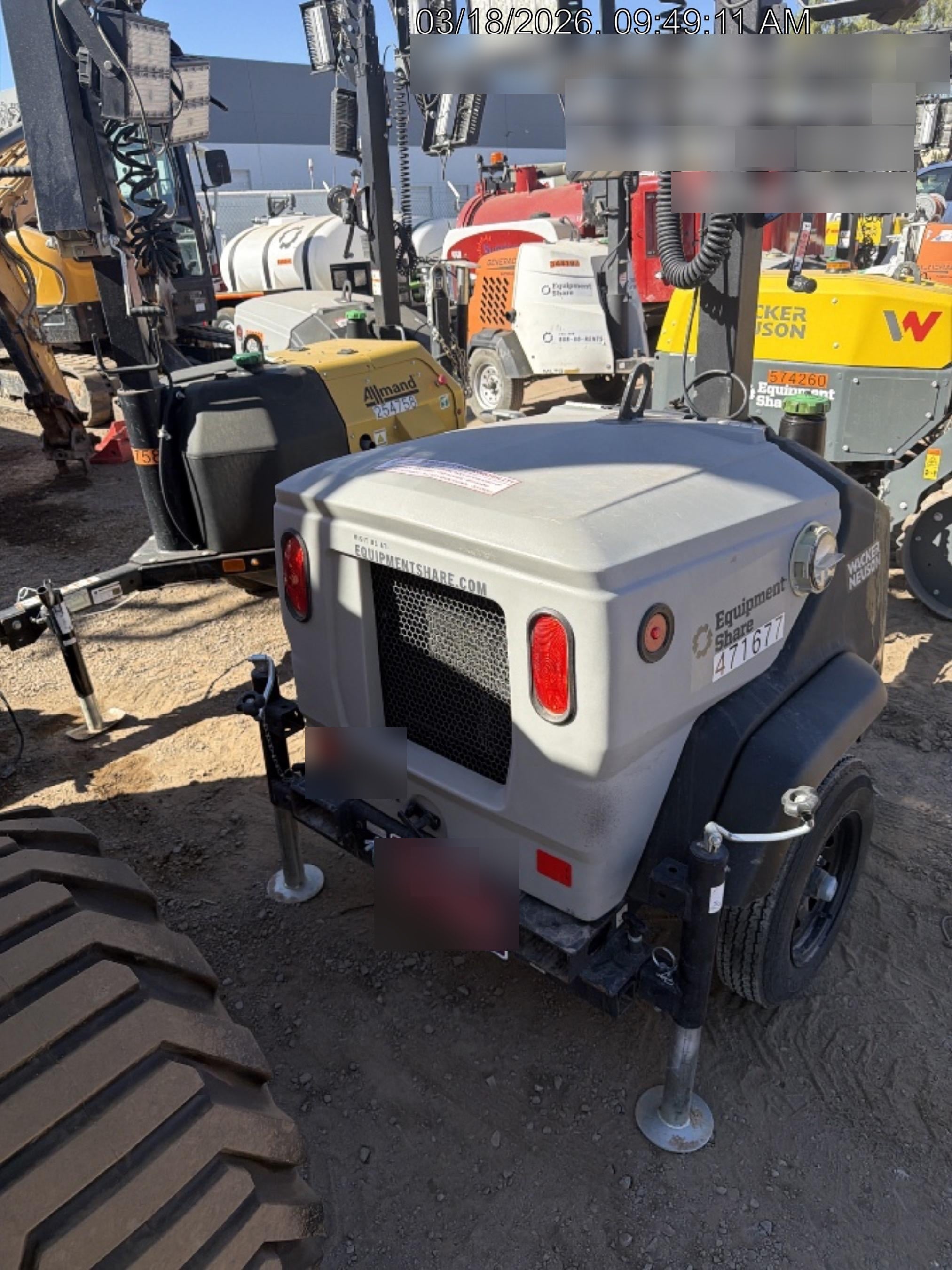 2024 Wacker Neuson LTT4 Diesel, Kohler KDW702, Deep Sea Controller, Auto Start, LED 320W, Bypass Outlet, T3