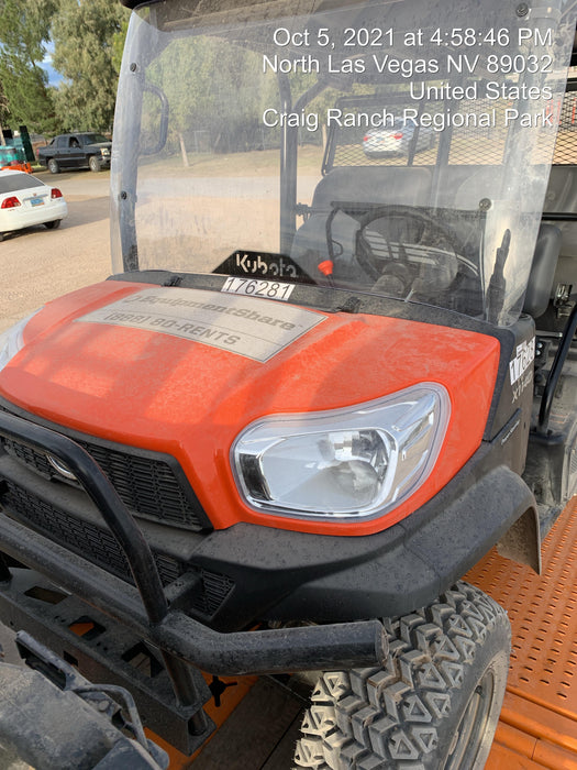 2021 Kubota RTV-X1140W-H Plastic Canopy, Windshield Acrylic Clear, LED Strobe Light, Wire Harness Kit, Back up Alarm