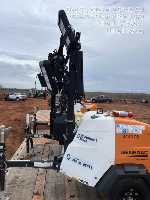 2023 Generac MLT2 Diesel, Flex Switch 120V Input, Powerzone Controller, (4) 320W LED Lights, 4kW Generator, 39.9 Gal Fuel Tank, 2" Ball, T3