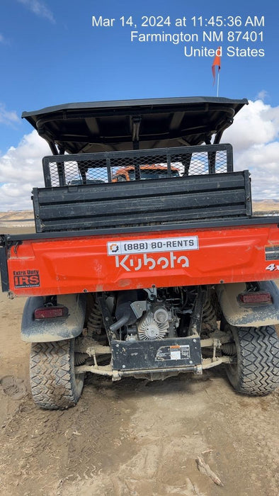 2022 Kubota RTV-X1140W-H Plastic Canopy, Windshield Acrylic Clear, LED Strobe Light, Wire Harness Kit, Back up Alarm