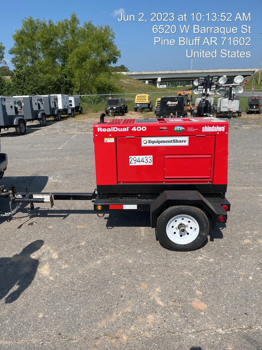 2023 Shindaiwa DGW400MDL Kubota D902 Engine, 23 HP, Dual Op Welder, Wire, Arc, Droop Stick, Tig, and CC Stick Functionality, Simulphase, 3 Phase and 1 Phase Gen Output, Single Axle NB Trlr, Slr Trckl Chrg 12V 12W, Fire Ext