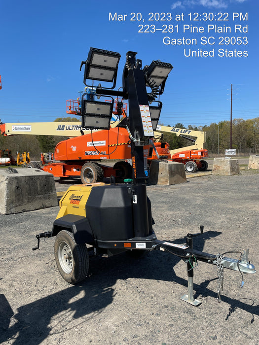 2022 Allmand NLV3GR (4) LED Light Fixture 350W, 23' Vertical Mast, 3kW Prime, Towable