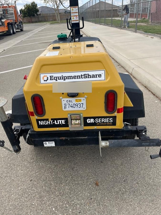 2021 Allmand NLV3GR (4) LED Light Fixture 350W, 23' Vertical Mast, 3kW Prime, Towable, Deep Sea L401, Leveling Jacks, Yanmar T4F 5.8hp