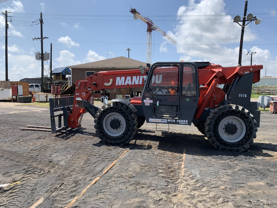 2018 Manitou MTA10055 Manitou MTA 10055 w/Cab/Heat/AC, Work Lights/Strobe, Aux Hyd, Solid Tires, Lift Hook, 66" Carriage, 60" Forks