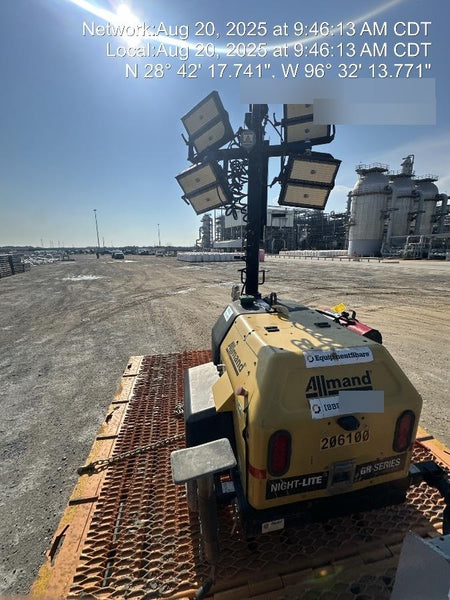 2022 Allmand NLV3GR (4) LED Light Fixture 350W, 23' Vertical Mast, 3kW Prime, Towable, Deep Sea L401, Leveling Jacks, Yanmar T4F 5.8hp