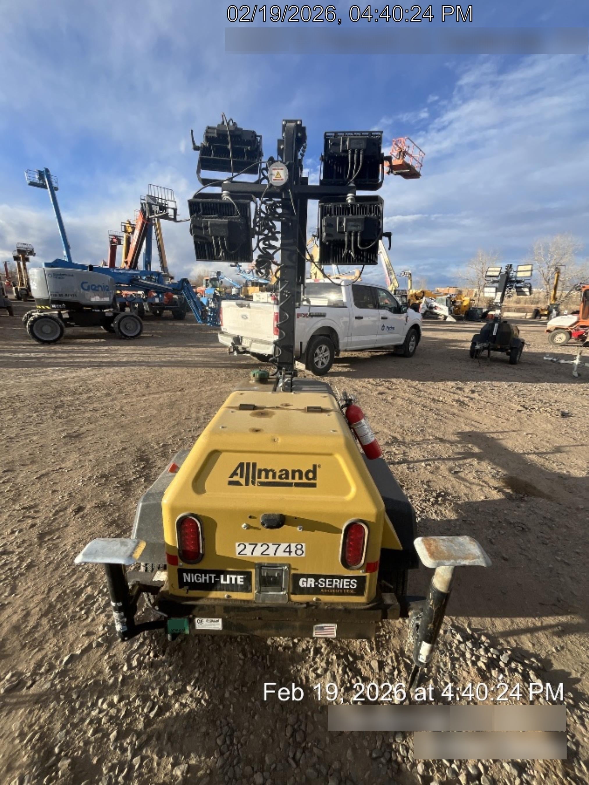2022 Allmand NLV3GR (4) LED Light Fixture 350W, 23' Vertical Mast, 3kW Prime, Towable, ES Decals, T3