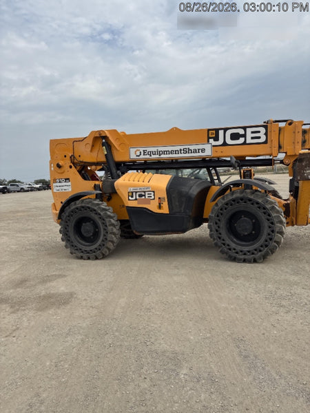 2019 JCB 510-56 Open ROPS, 74 HP, Solid Tires, Worklights, Beacon, Aux Hydraulics, Lifting Eye 66" Carriage/60" Forks