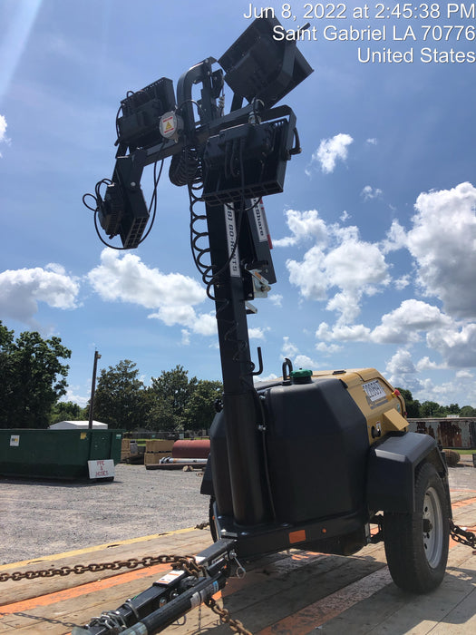 2022 Allmand NLV3GR (4) LED Light Fixture 350W, 23' Vertical Mast, 3kW Prime, Towable, Deep Sea L401, Leveling Jacks, Yanmar T4F 5.8hp