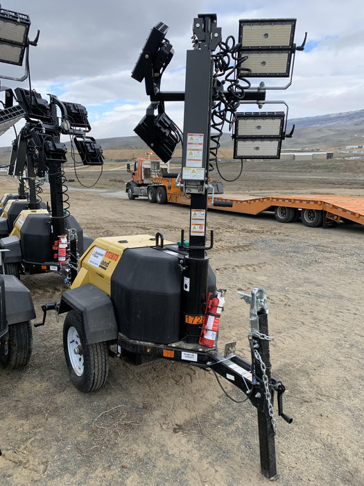 2021 Allmand NLV3GR (4) LED Light Fixture 350W, 23' Vertical Mast, 3kW Prime, Towable, Deep Sea L401, Leveling Jacks, Yanmar T4F 5.8hp