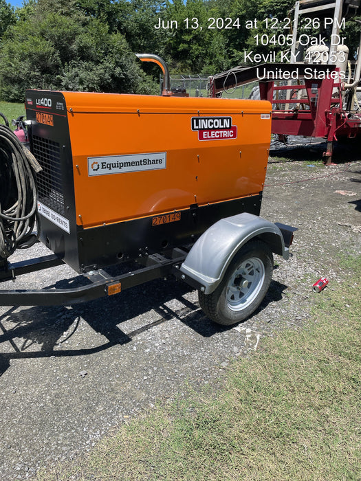 2022 Lincoln Electric LE400 Kubota V1505, Trlr, Cable Rack, Light Kit, ES Decals, T3