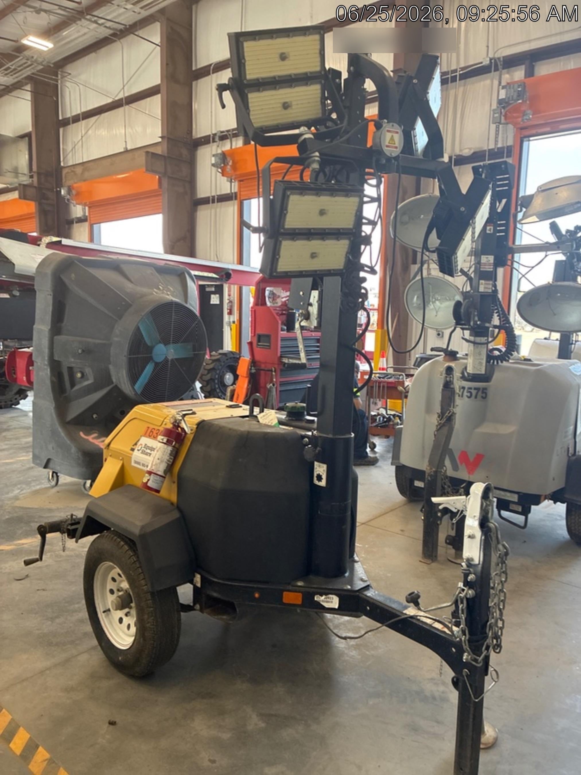 2021 Allmand NLV3GR (4) LED Light Fixture 350W, 23' Vertical Mast, 3kW Prime, Towable, Deep Sea L401, Leveling Jacks, Yanmar T4F 5.8hp