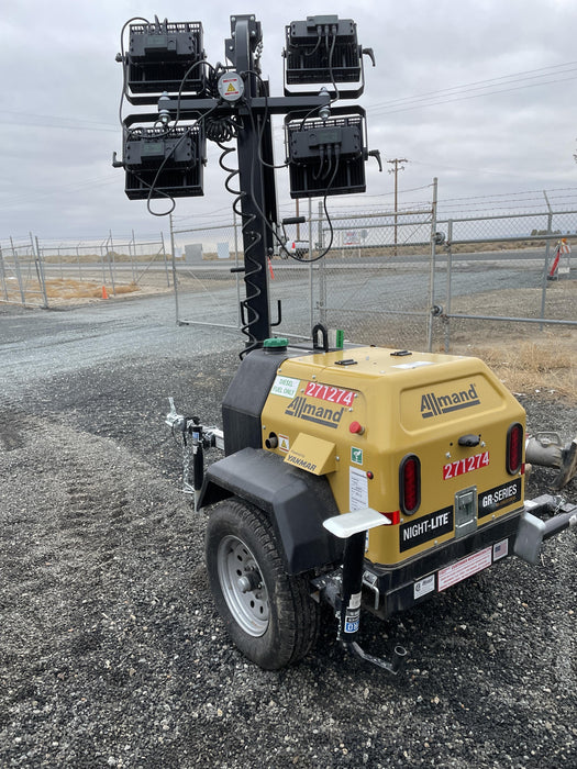 2022 Allmand NLV3GR (4) LED Light Fixture 350W, 23' Vertical Mast, 3kW Prime, Towable, ES Decals, T3