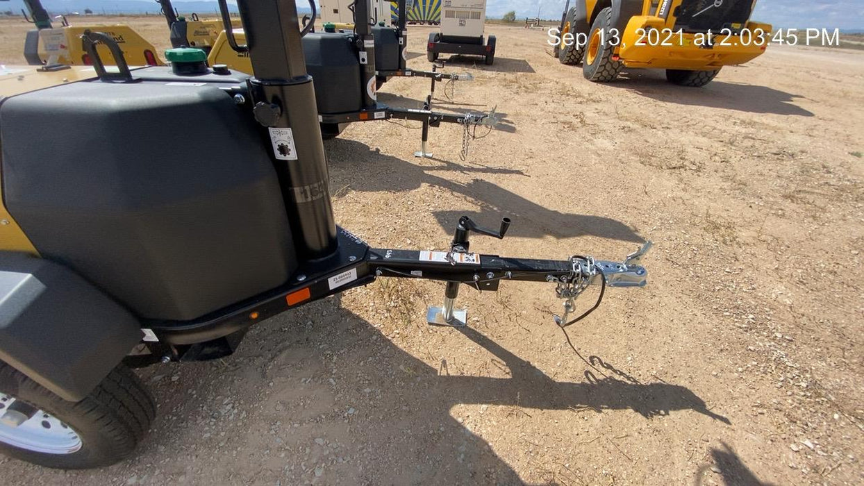 2021 Allmand NLV3GR (4) LED Light Fixture 350W, 23' Vertical Mast, 3kW Prime, Towable, Deep Sea L401, Leveling Jacks, Yanmar T4F 5.8hp