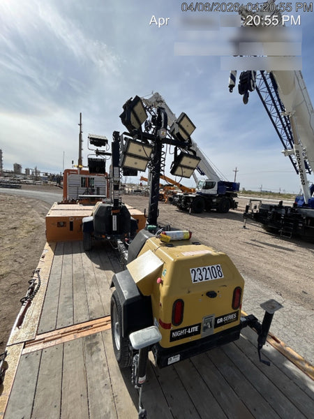 2022 Allmand NLV3GR (4) LED Light Fixture 350W, 23' Vertical Mast, 3kW Prime, Towable, Deep Sea L401, Leveling Jacks, Yanmar T4F 5.8hp