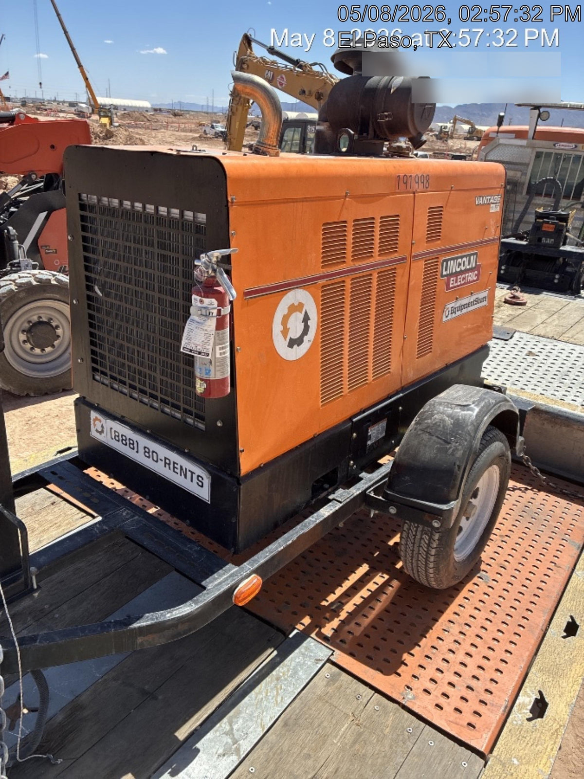 2021 Lincoln Electric Vantage 549X Ready Pak 3, ORANGE (includes trailer, cable rack, fender light kit)