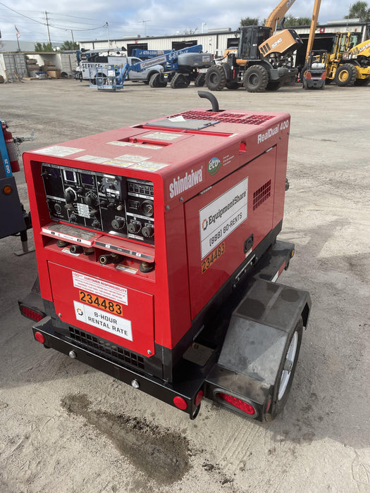 2022 Shindaiwa DGW400MDL Kubota D902 Engine, 23 HP, Dual Op Welder, Wire, Arc, Droop Stick, Tig, and CC Stick Functionality, Simulphase, 3 Phase and 1 Phase Gen Output, Single Axle NB Trlr, Slr Trckl Chrg 12V 12W, Fire Ext