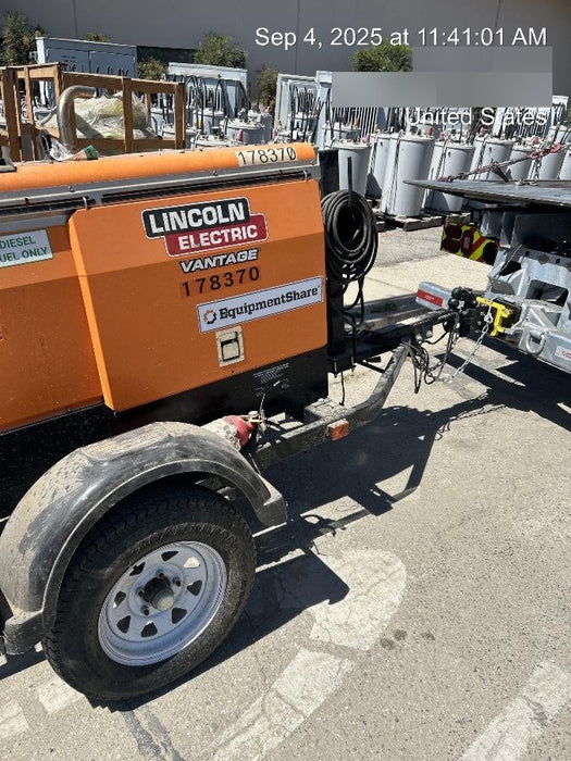 2022 Lincoln Electric Vantage 322 Trlr Mounted, Cable Rack, Light Kit, ES Decals