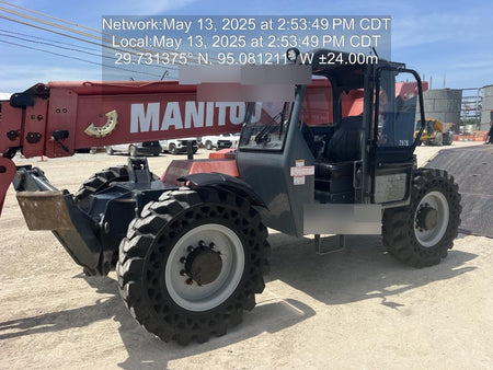 2018 Manitou MTA10055 Manitou MTA 10055 w/Cab/Heat/AC, Work Lights/Strobe, Aux Hyd, Solid Tires, Lift Hook, 66" Carriage, 60" Forks