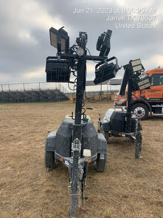 2022 Allmand NLV3GR (4) LED Light Fixture 350W, 23' Vertical Mast, 3kW Prime, Towable, ES Decals, T3