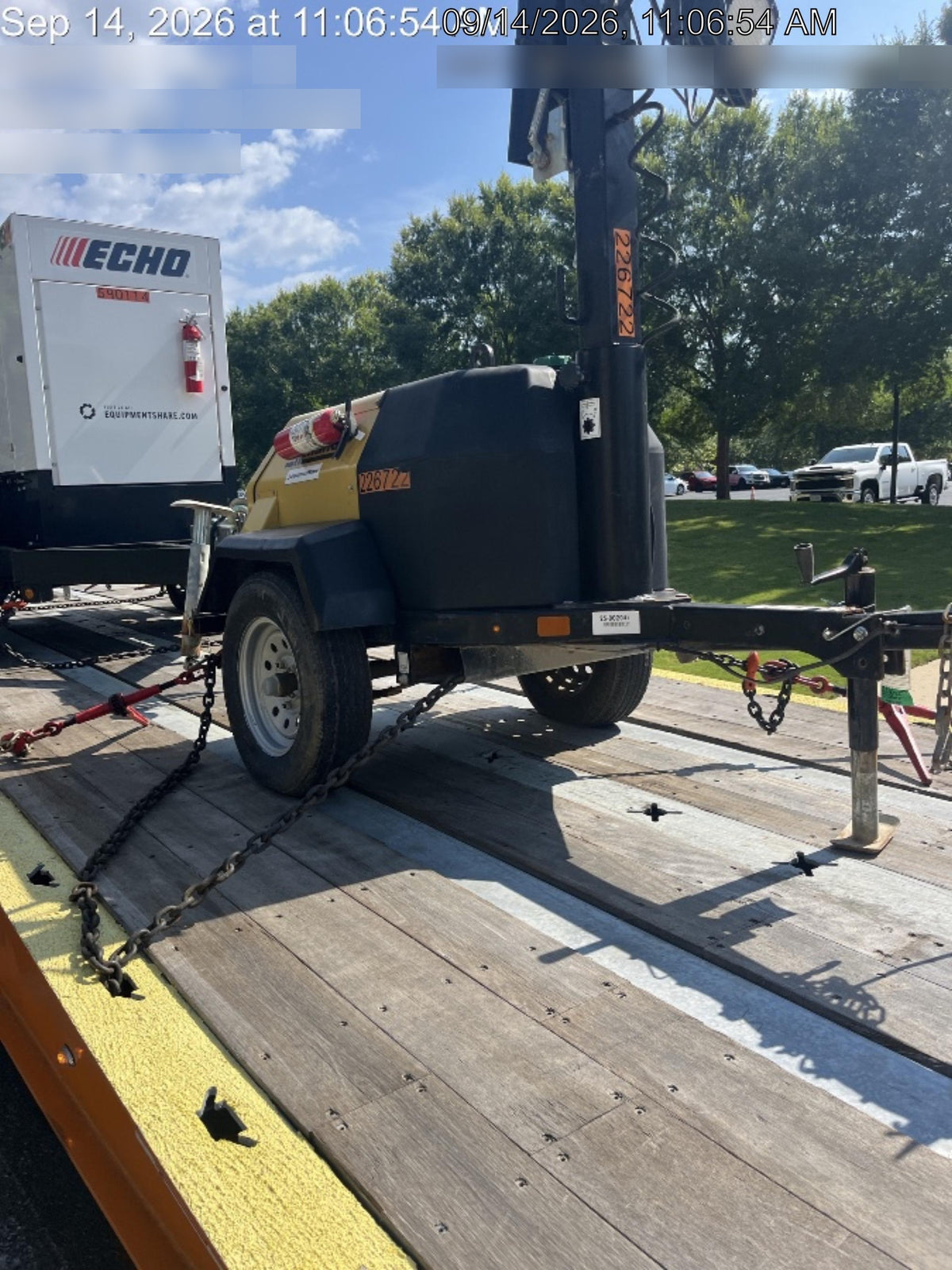 2022 Allmand NLV3GR (4) LED Light Fixture 350W, 23' Vertical Mast, 3kW Prime, Towable, Deep Sea L401, Leveling Jacks, Yanmar T4F 5.8hp