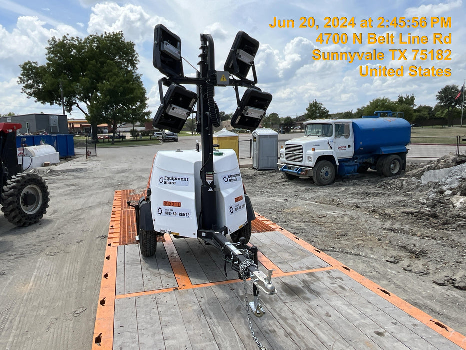 2024 Generac MLT2 Diesel, Flex Switch 120V Input, Powerzone Controller, 
(4) 320W LED Lights, 4kW Generator, 39.9 Gal Fuel Tank, 2" Ball, T3