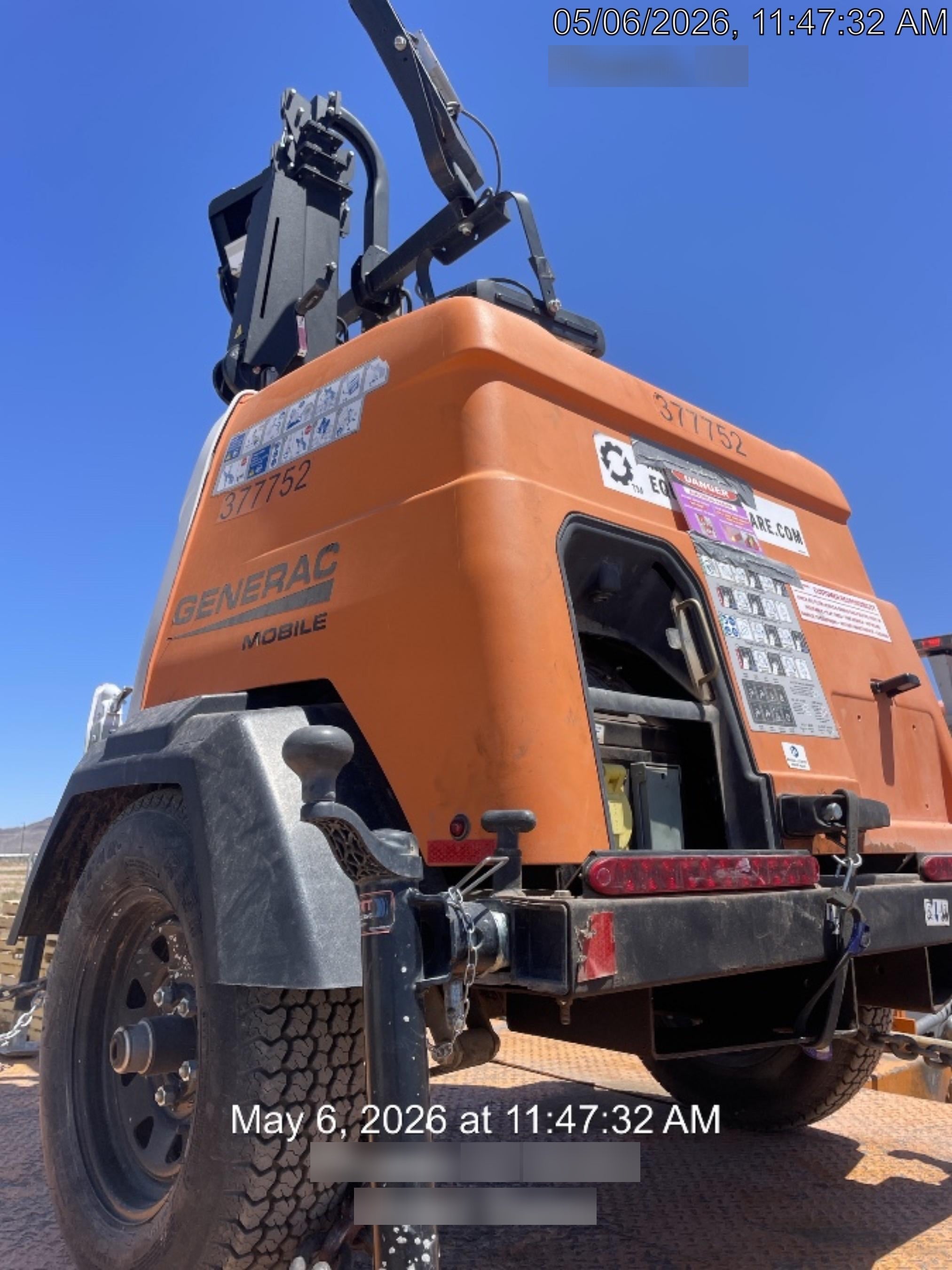 2023 Generac MLT2 Diesel, Flex Switch 120V Input, Powerzone Controller, 
(4) 320W LED Lights, 4kW Generator, 39.9 Gal Fuel Tank, 2" Ball, T3