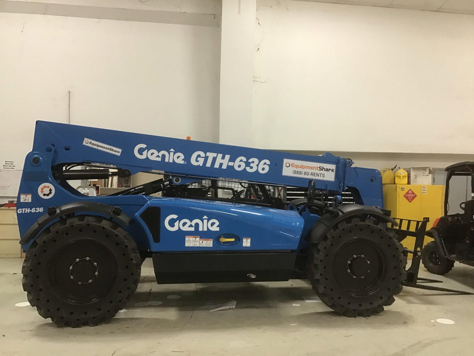 2018 Genie GTH-636 Genie GTH-636 w/Open ROPS, Work Lights, Solid Tires, RH Cab Mesh, Beacon, 48" Carriage and Forks