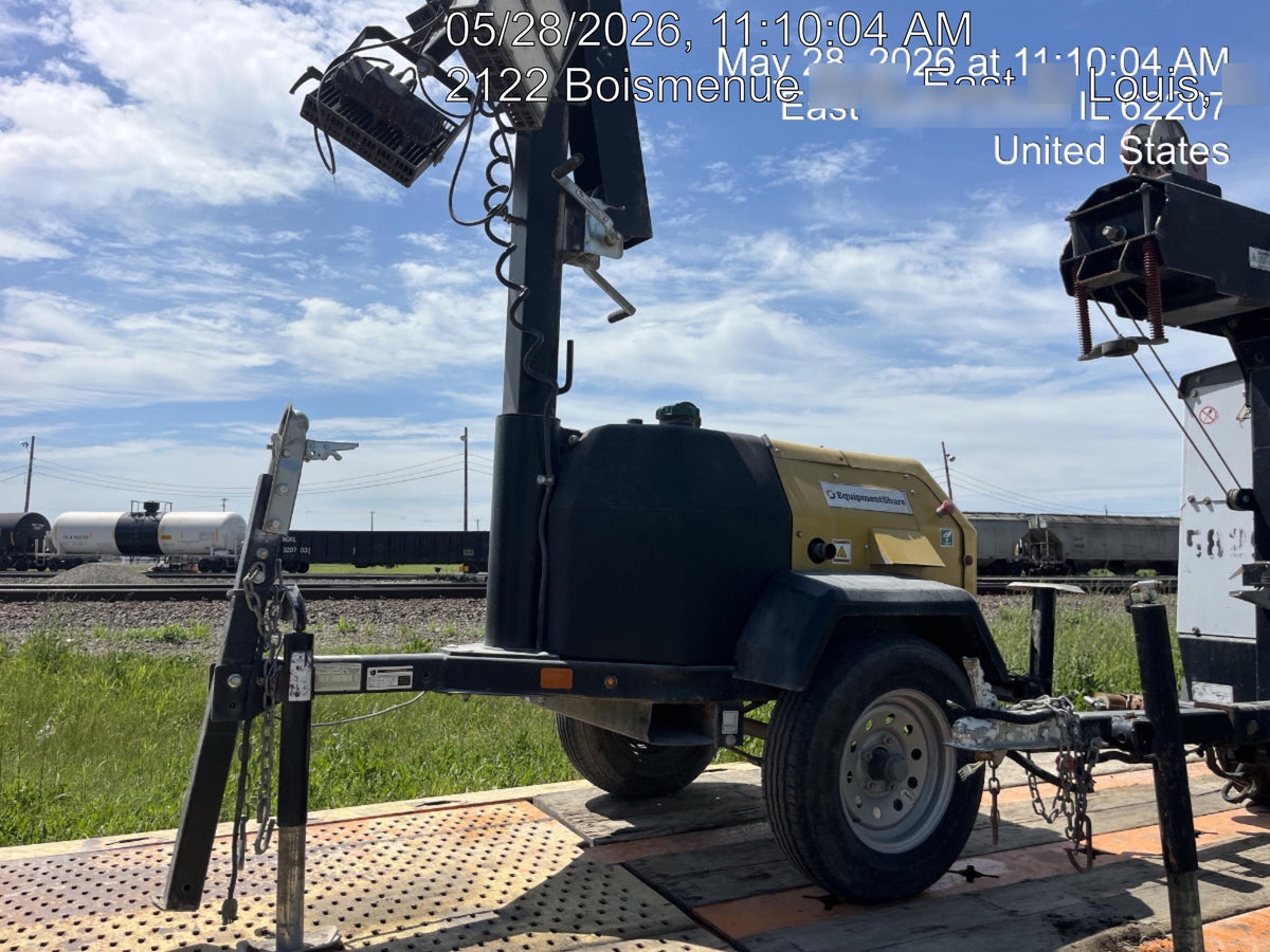 2022 Allmand NLV3GR (4) LED Light Fixture 350W, 23' Vertical Mast, 3kW Prime, Towable, Deep Sea L401, Leveling Jacks, Yanmar T4F 5.8hp