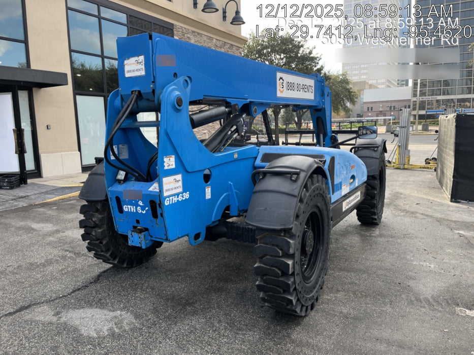 2019 Genie GTH-636 Canopy, Solid RT Tires, LED Work Lights, Beacon 60" QA Carriage, 48" Forks